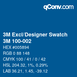 Code couleur: 3M Excl/Designer Swatch - 3M 100-002 | qconv.com