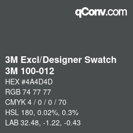 カラーコード: 3M Excl/Designer Swatch - 3M 100-012 | qconv.com