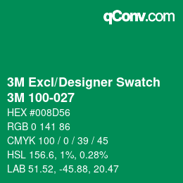 Code couleur: 3M Excl/Designer Swatch - 3M 100-027 | qconv.com