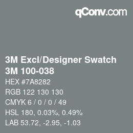 Code couleur: 3M Excl/Designer Swatch - 3M 100-038 | qconv.com