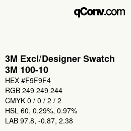 Farbcode: 3M Excl/Designer Swatch - 3M 100-10 | qconv.com