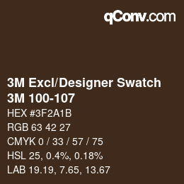 Código de color: 3M Excl/Designer Swatch - 3M 100-107 | qconv.com