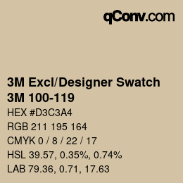 Farbcode: 3M Excl/Designer Swatch - 3M 100-119 | qconv.com