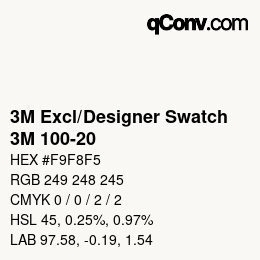 Código de color: 3M Excl/Designer Swatch - 3M 100-20 | qconv.com