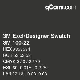 カラーコード: 3M Excl/Designer Swatch - 3M 100-22 | qconv.com