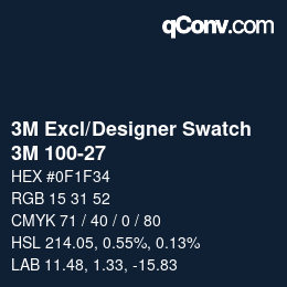 Código de color: 3M Excl/Designer Swatch - 3M 100-27 | qconv.com