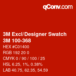 Farbcode: 3M Excl/Designer Swatch - 3M 100-368 | qconv.com