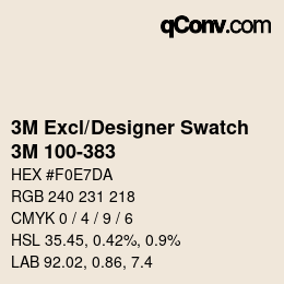 Code couleur: 3M Excl/Designer Swatch - 3M 100-383 | qconv.com