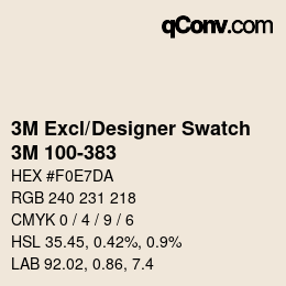 Code couleur: 3M Excl/Designer Swatch - 3M 100-383 | qconv.com