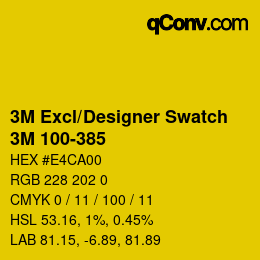 Code couleur: 3M Excl/Designer Swatch - 3M 100-385 | qconv.com