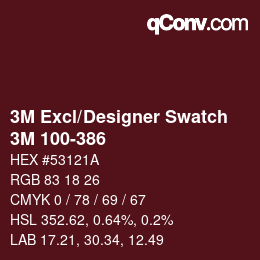 Código de color: 3M Excl/Designer Swatch - 3M 100-386 | qconv.com