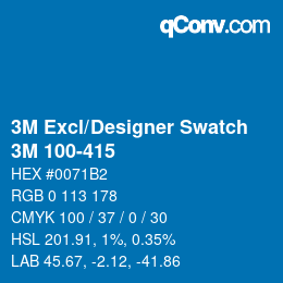 Código de color: 3M Excl/Designer Swatch - 3M 100-415 | qconv.com