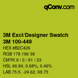 Code couleur: 3M Excl/Designer Swatch - 3M 100-449 | qconv.com