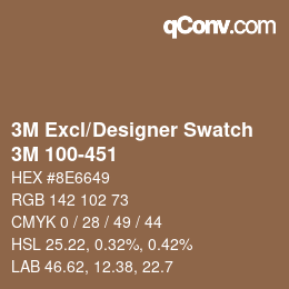 Farbcode: 3M Excl/Designer Swatch - 3M 100-451 | qconv.com