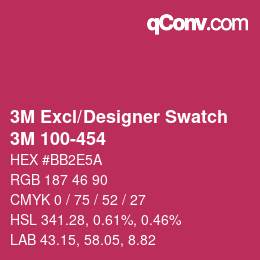 Farbcode: 3M Excl/Designer Swatch - 3M 100-454 | qconv.com