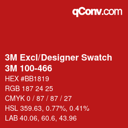 Código de color: 3M Excl/Designer Swatch - 3M 100-466 | qconv.com