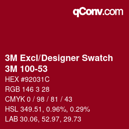 カラーコード: 3M Excl/Designer Swatch - 3M 100-53 | qconv.com