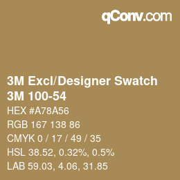 Farbcode: 3M Excl/Designer Swatch - 3M 100-54 | qconv.com