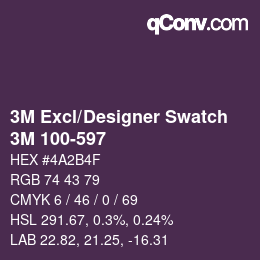 Farbcode: 3M Excl/Designer Swatch - 3M 100-597 | qconv.com