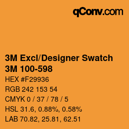 Farbcode: 3M Excl/Designer Swatch - 3M 100-598 | qconv.com