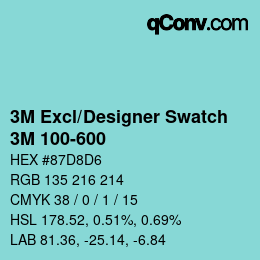 Code couleur: 3M Excl/Designer Swatch - 3M 100-600 | qconv.com