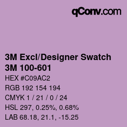 Farbcode: 3M Excl/Designer Swatch - 3M 100-601 | qconv.com