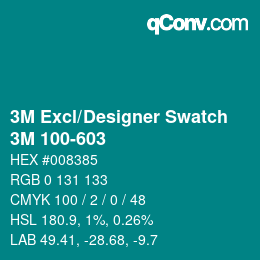 Farbcode: 3M Excl/Designer Swatch - 3M 100-603 | qconv.com