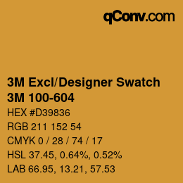 Code couleur: 3M Excl/Designer Swatch - 3M 100-604 | qconv.com