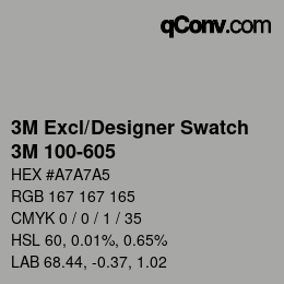 Código de color: 3M Excl/Designer Swatch - 3M 100-605 | qconv.com