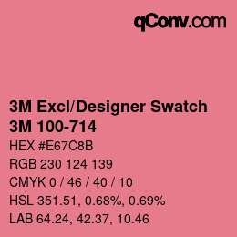 Código de color: 3M Excl/Designer Swatch - 3M 100-714 | qconv.com