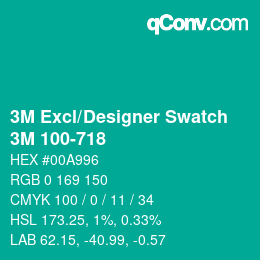 Farbcode: 3M Excl/Designer Swatch - 3M 100-718 | qconv.com