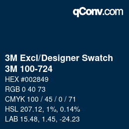 Farbcode: 3M Excl/Designer Swatch - 3M 100-724 | qconv.com