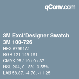 Code couleur: 3M Excl/Designer Swatch - 3M 100-726 | qconv.com