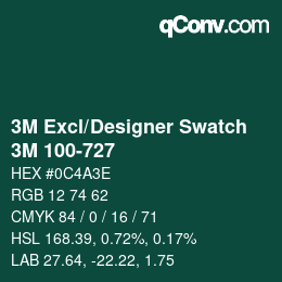 Código de color: 3M Excl/Designer Swatch - 3M 100-727 | qconv.com