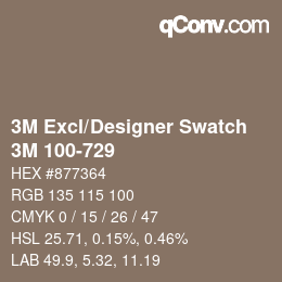 Farbcode: 3M Excl/Designer Swatch - 3M 100-729 | qconv.com