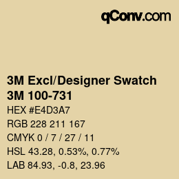 Farbcode: 3M Excl/Designer Swatch - 3M 100-731 | qconv.com