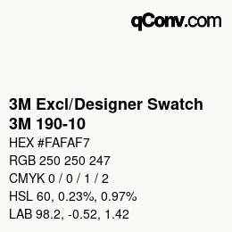 Color code: 3M Excl/Designer Swatch - 3M 190-10 | qconv.com