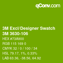 Farbcode: 3M Excl/Designer Swatch - 3M 3630-106 | qconv.com