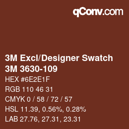 カラーコード: 3M Excl/Designer Swatch - 3M 3630-109 | qconv.com