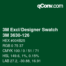 Code couleur: 3M Excl/Designer Swatch - 3M 3630-126 | qconv.com