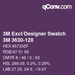 Code couleur: 3M Excl/Designer Swatch - 3M 3630-128 | qconv.com