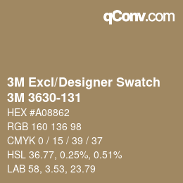 Farbcode: 3M Excl/Designer Swatch - 3M 3630-131 | qconv.com