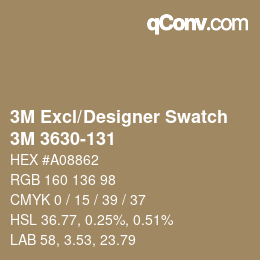 Code couleur: 3M Excl/Designer Swatch - 3M 3630-131 | qconv.com