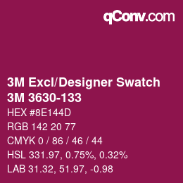 Code couleur: 3M Excl/Designer Swatch - 3M 3630-133 | qconv.com