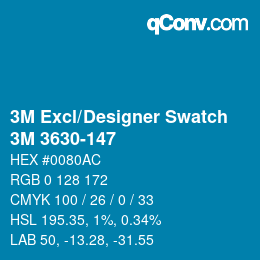 Color code: 3M Excl/Designer Swatch - 3M 3630-147 | qconv.com