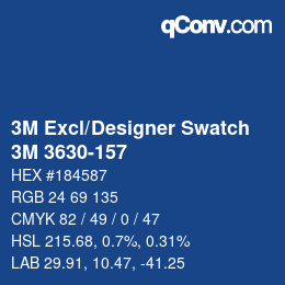 Farbcode: 3M Excl/Designer Swatch - 3M 3630-157 | qconv.com