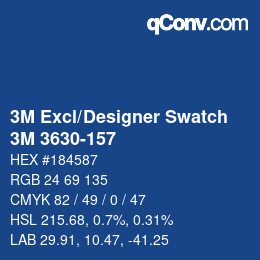 Code couleur: 3M Excl/Designer Swatch - 3M 3630-157 | qconv.com