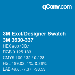 Color code: 3M Excl/Designer Swatch - 3M 3630-337 | qconv.com