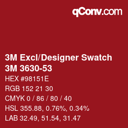 Código de color: 3M Excl/Designer Swatch - 3M 3630-53 | qconv.com