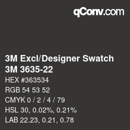 Color code: 3M Excl/Designer Swatch - 3M 3635-22 | qconv.com
